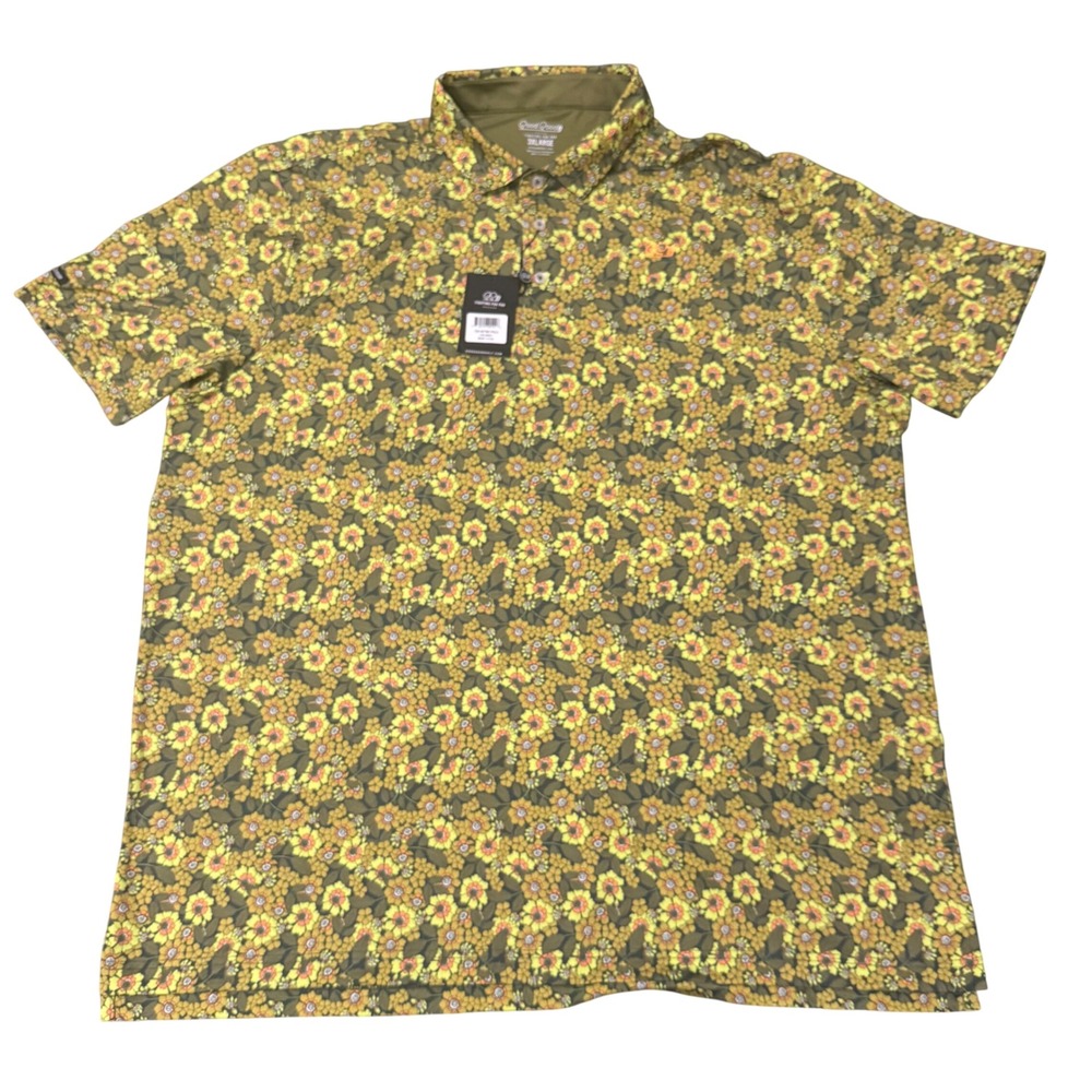Good Good Golf The Retro Polo Shirt Mens 3XL‎ Large Floral All Over Print